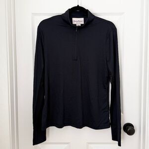 Women Tommy Bahama Pullover Quarter Zip Active Waffle Knit in Black Size Large